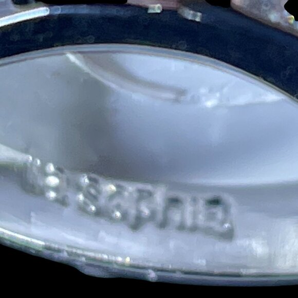 Lia Sophia Mother Of Pearl Ring Silver Tone Crystal Accent Modern Minimalist Chi - Picture 7 of 9